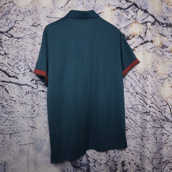 LAST CHANCE - SPORTY POLO SHIRT XL FGS Green Red Golf Tennis Work Career Office - Picture 8 of 10